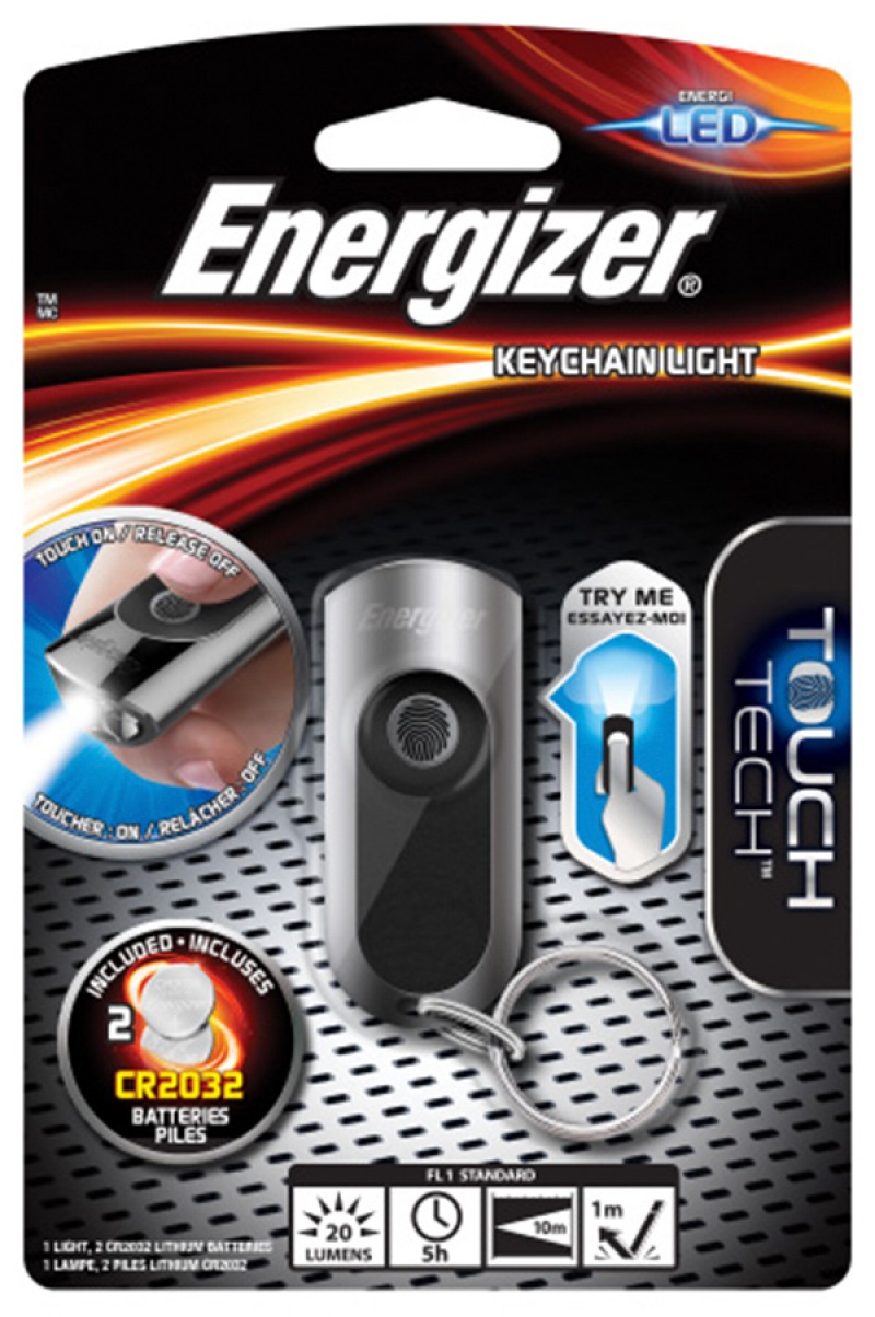 Latarka ENERGIZER Keychain Led + 2szt. baterii CR2032, srebrna