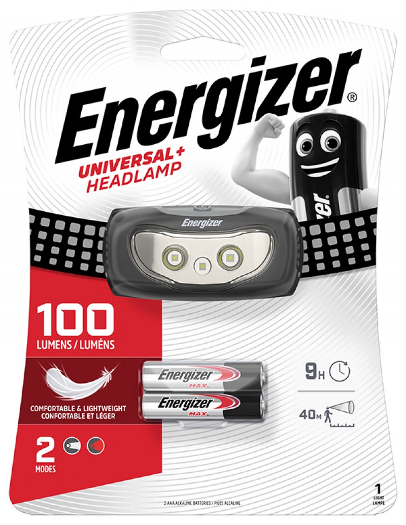 Latarka czołowa ENERGIZER Headlight Universal 3 Led + 3szt. baterii AAA, czarna