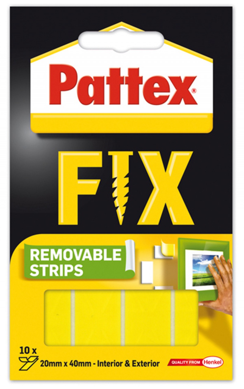 Paski montażowe usuwalne PATTEX FIX, 10*40mm x 20mm