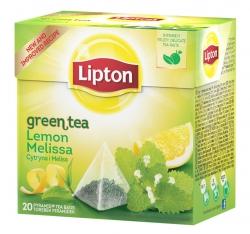 HERBATA LIPTON PIRAM GREEN LEMON+MELISA ( 20 ) her0390