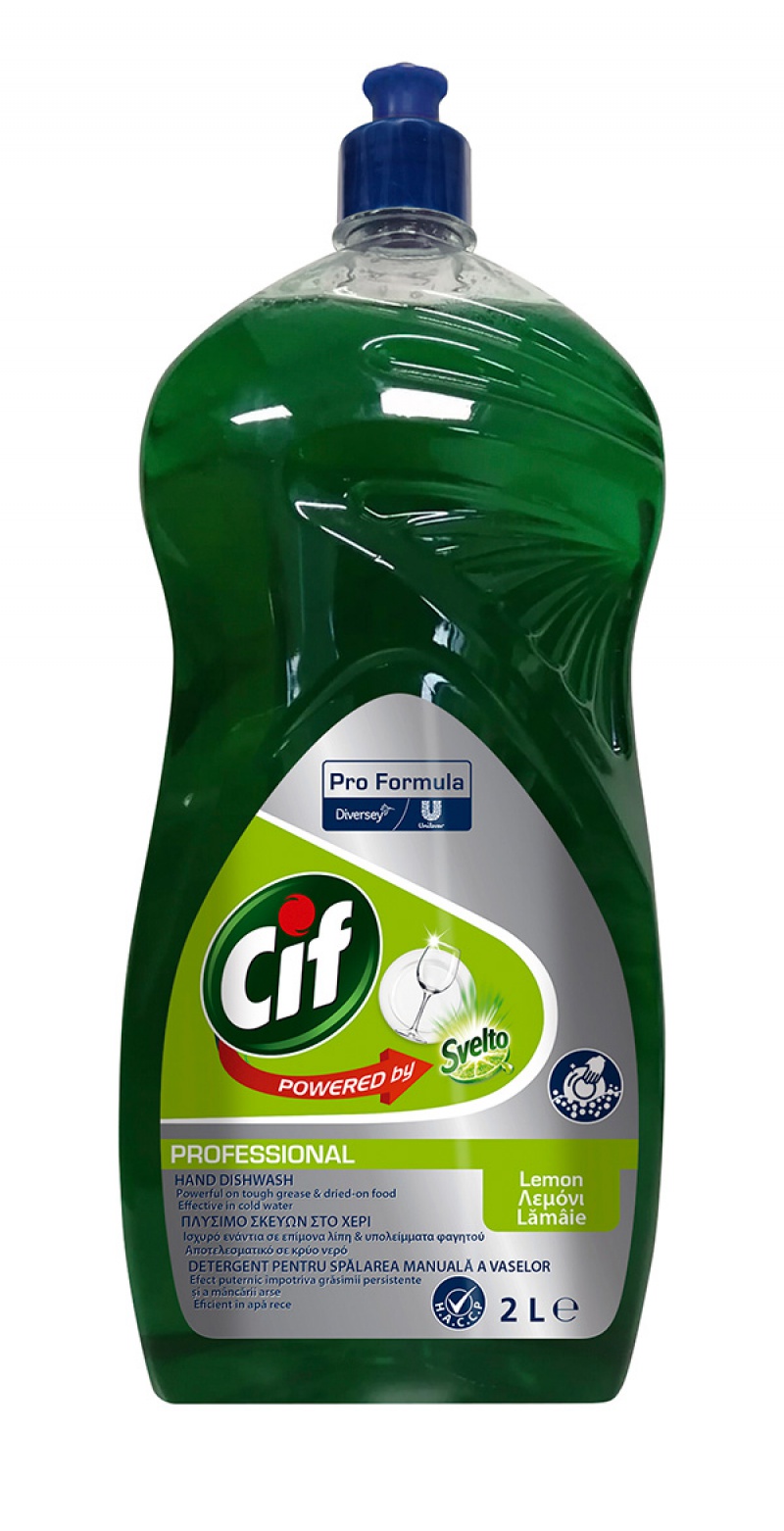 Płyn do mycia naczyń CIF Diversey, 2l, cytrynowy
