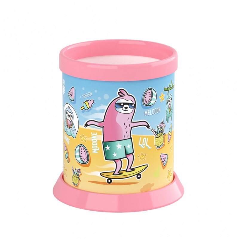 Przybornik na biurko ICO Sloth, leniwiec, okrągły, mix kolorów pastel