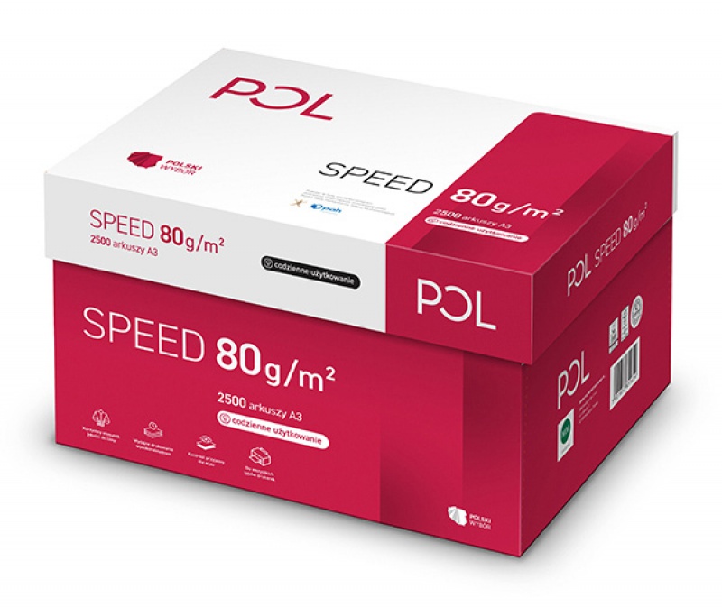 Papier ksero POL SPEED, A4, klasa C, 153CIE, 80gsm, 500ark.