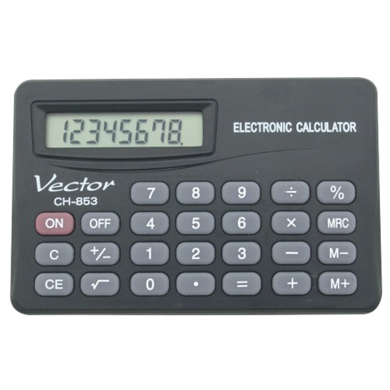 Kalkulator kieszonkowy VECTOR KAV CH-853, 8-cyfrowy,.83x53mm, czarny