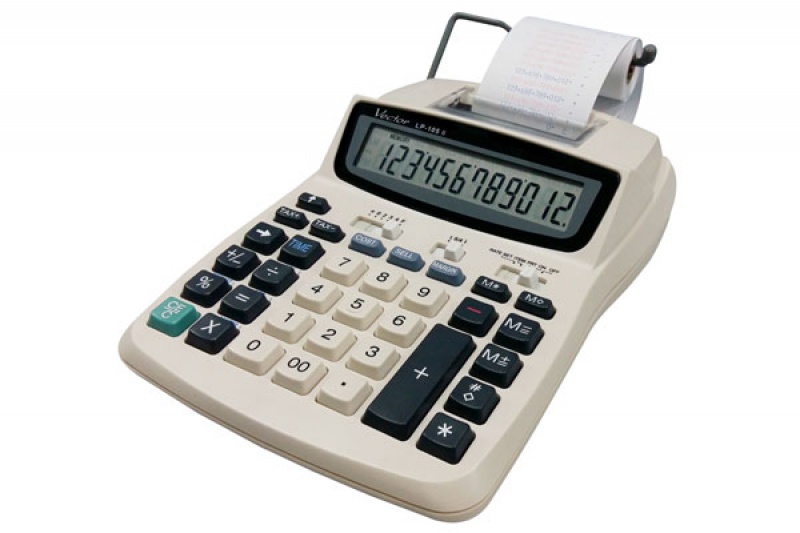 Kalkulator drukujący VECTOR KAV LP-105 II, 12- cyfrowy, 150x216mm, biały
