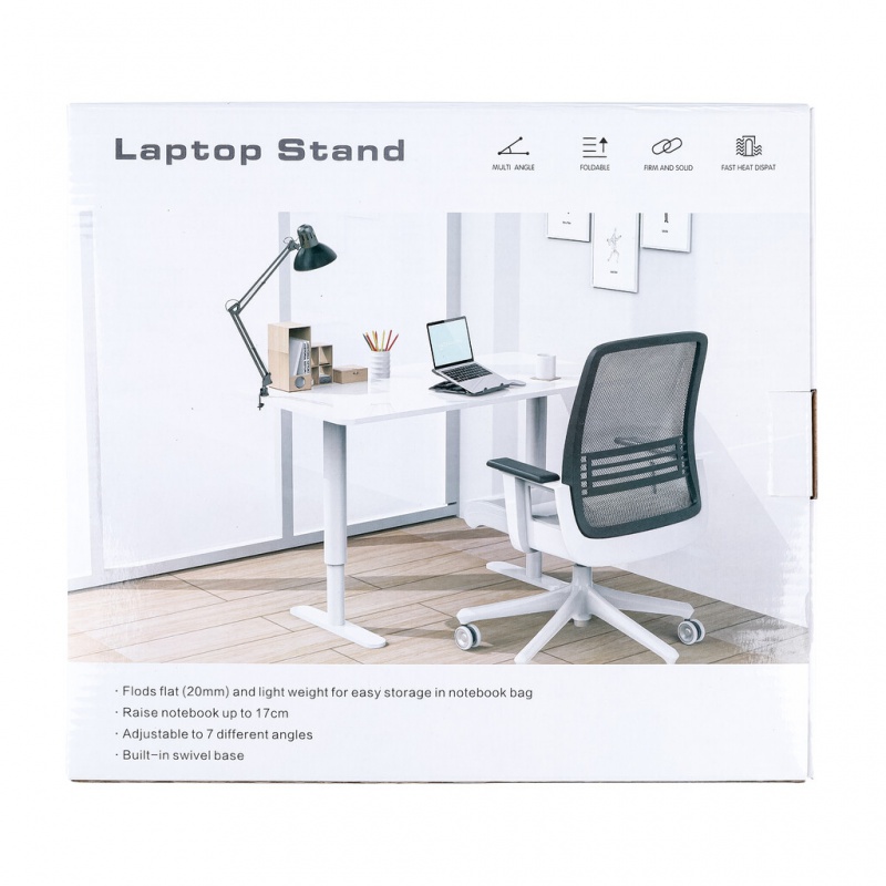 Podstawa pod laptopa z obrotowym podłożem Q-CONNECT, 25,5 x 2,2 x 28 cm, czarna