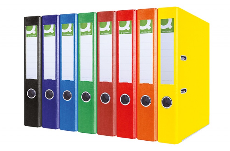 Segregator Q-CONNECT Hero z szyną, PP, A4/55mm, żółty - zdjęcie (3