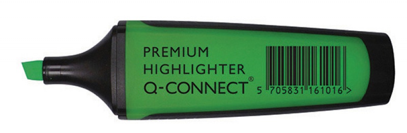 Zakreślacz fluor. Q-CONNECT Premium, 2-5mm (linia), gumowana rękojeść, ciemnozielony