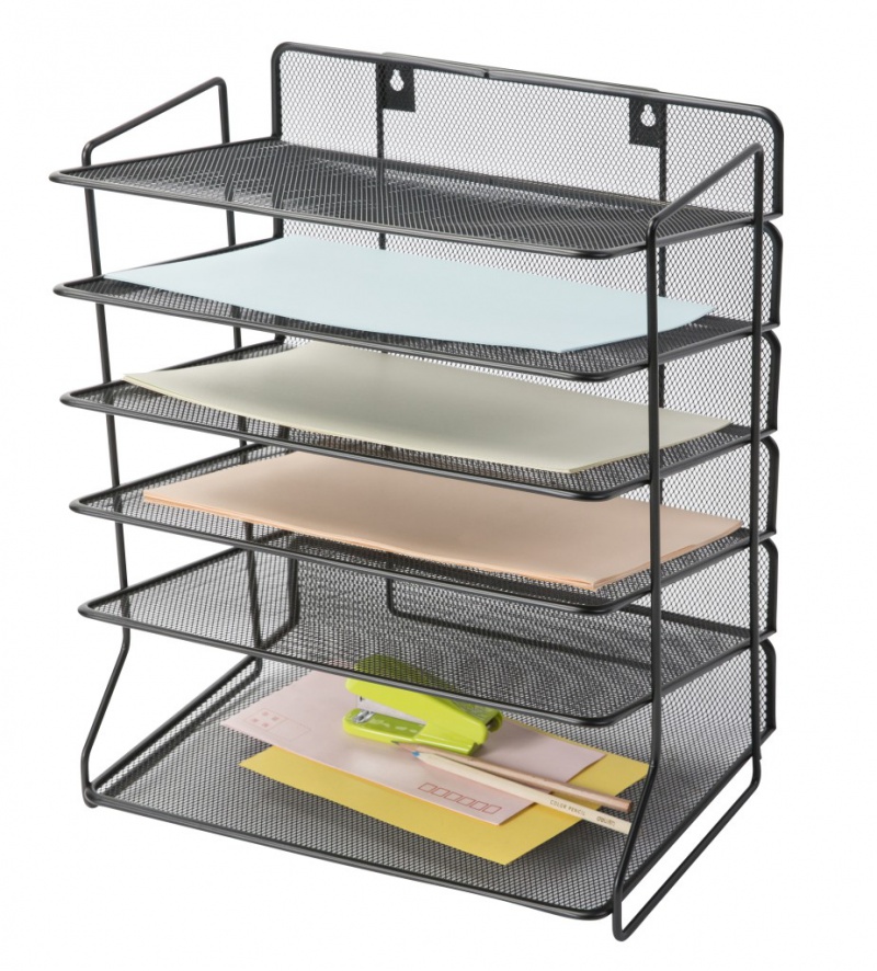 Sorter na dokumenty Q-CONNECT Office Set, metalowy, 6 półek, czarny