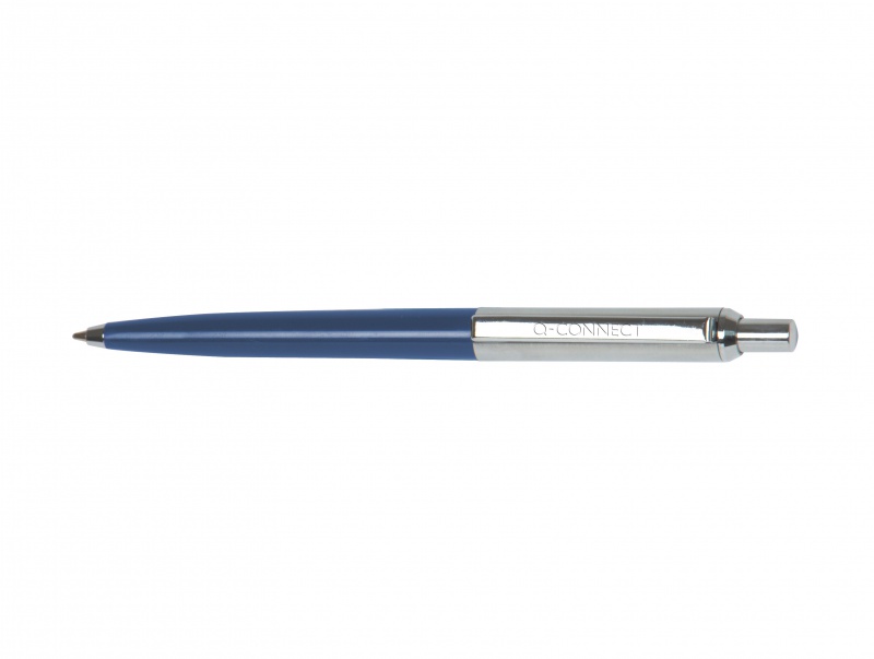 Długopis automatyczny Q-CONNECT PRESTIGE, metalowy, 0,7mm, niebiesko/srebrny, wkład niebieski