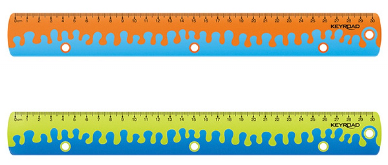 Linijka z uchwytem KEYROAD Coral, 30 cm, pakowane w display, mix kolorów - zdjęcie (2