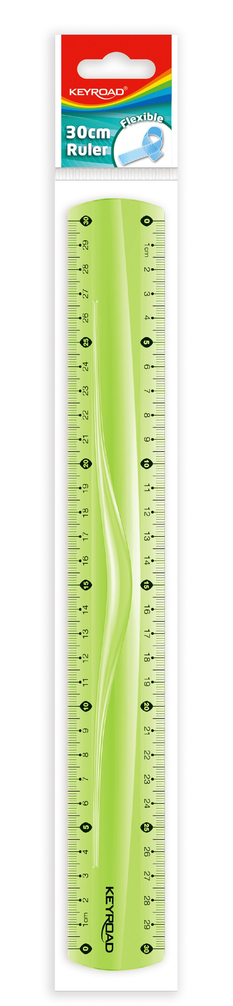 Linijka KEYROAD, 30cm, elastyczna, zawieszka, mix kolorów - zdjęcie (2