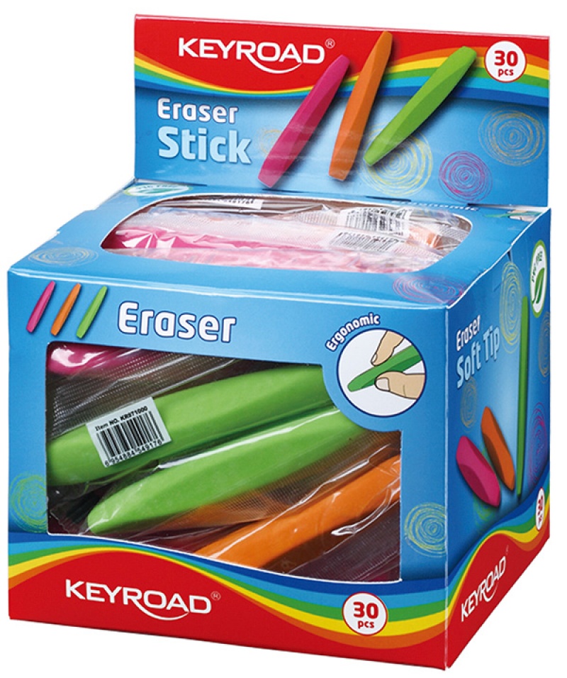 Gumka uniwersalna KEYROAD Stick, pakowane na displayu, mix kolorów - zdjęcie (3