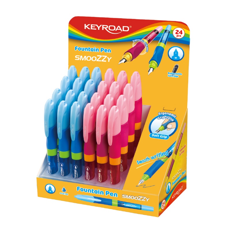 Pióro wieczne KEYROAD SMOOZZY Writer, M, pakowane na displayu, mix kolorów - zdjęcie (4