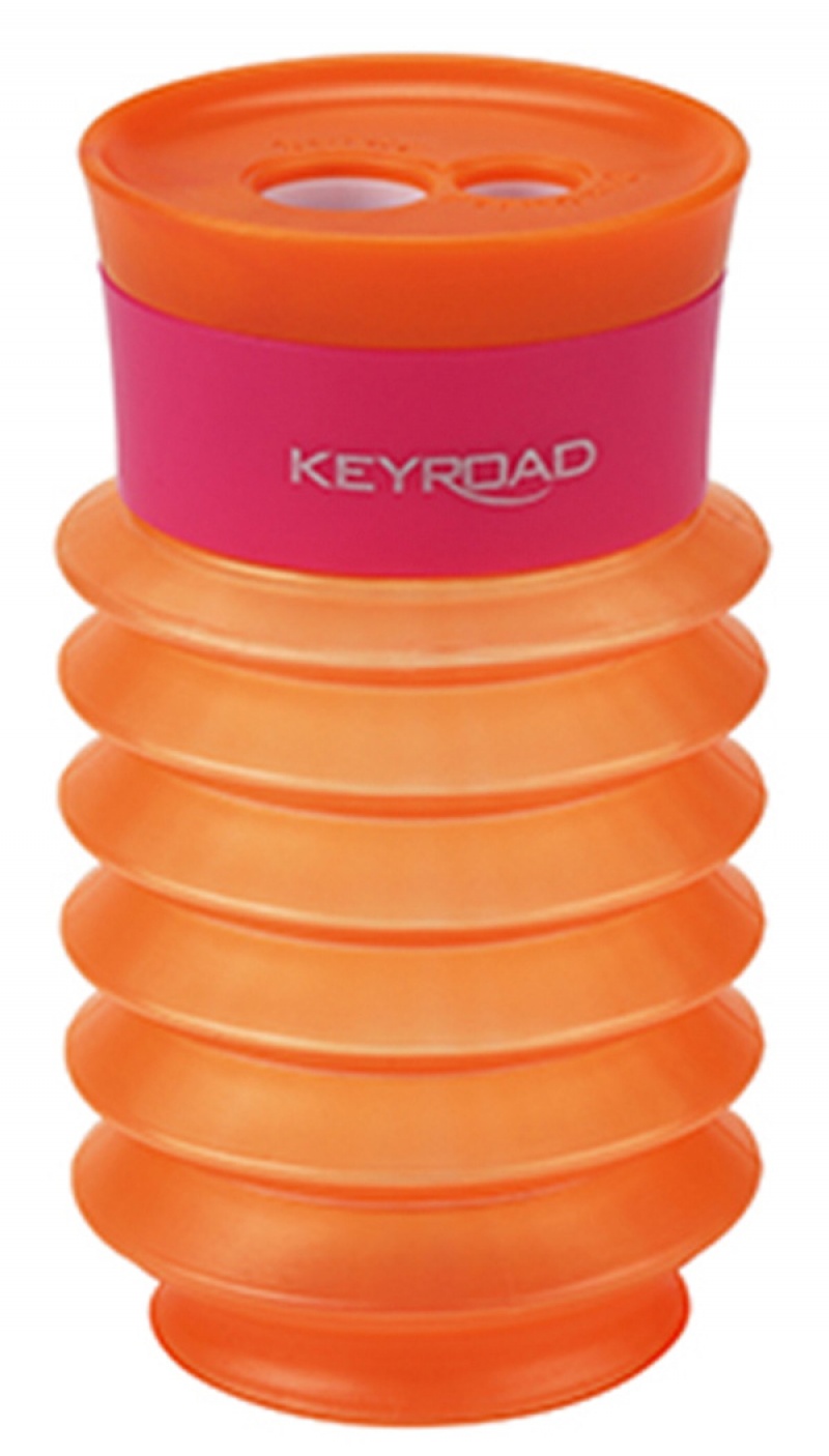 Temperówka KEYROAD Stretchy, plastikowa, podwójna, z pojemnikiem, pakowane na displayu, mix kolrów - zdjęcie (2