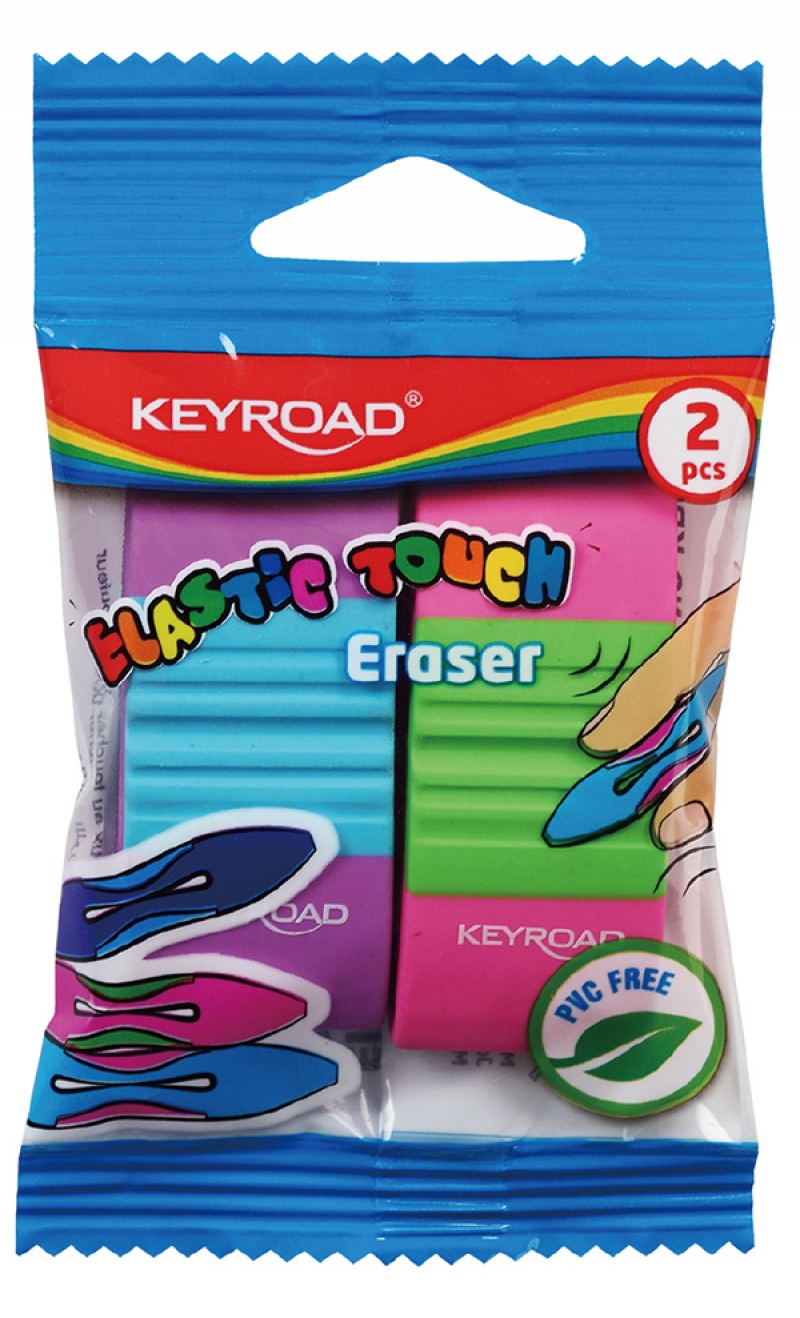 Gumka uniwersalna KEYROAD Elastic Touch, 2szt., zawieszka, mix kolorów - zdjęcie (4