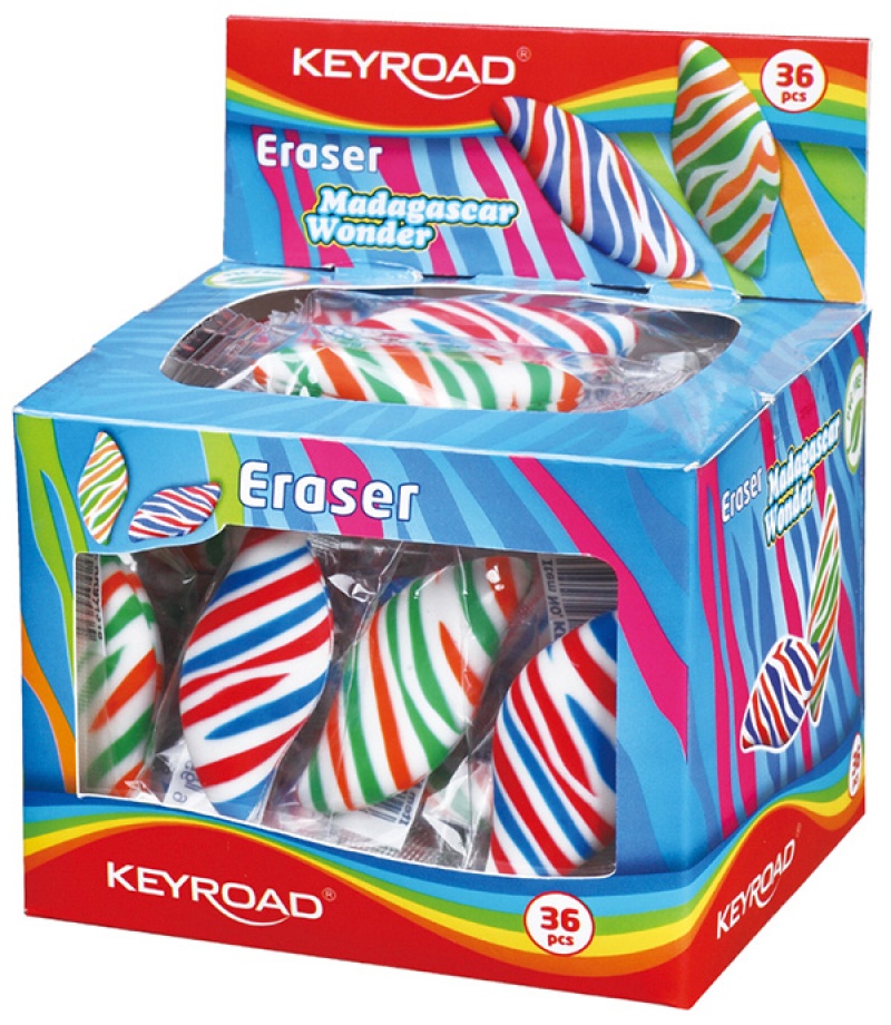 Gumka uniwersalna KEYROAD Tropical Wonder, pakowane na displayu, mix kolorów - zdjęcie (3