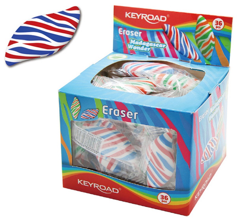 Gumka uniwersalna KEYROAD Tropical Wonder, pakowane na displayu, mix kolorów - zdjęcie (2