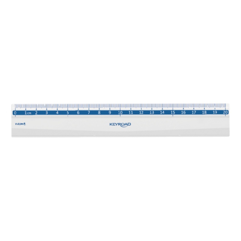 Linijka plastikowa KEYROAD, 20 cm, zawieszka, transparentna