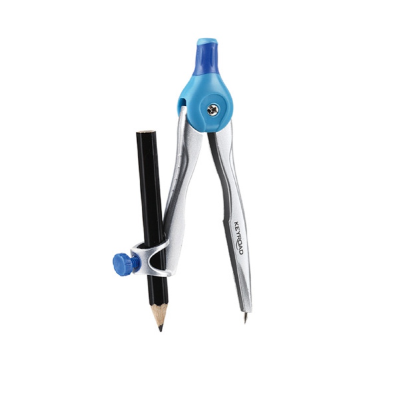 Cyrkiel KEYROAD Vivi, metalowy, z ołówkiem, w etui, display, mix kolorów - zdjęcie (2