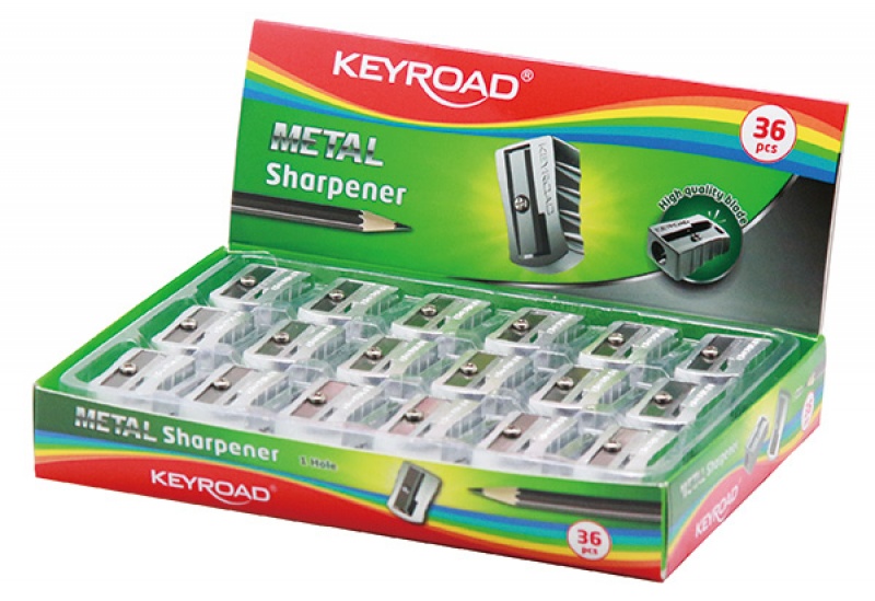 Temperówka KEYROAD, aluminiowa, pojedyncza, pakowana na displayu, srebrna - zdjęcie (2