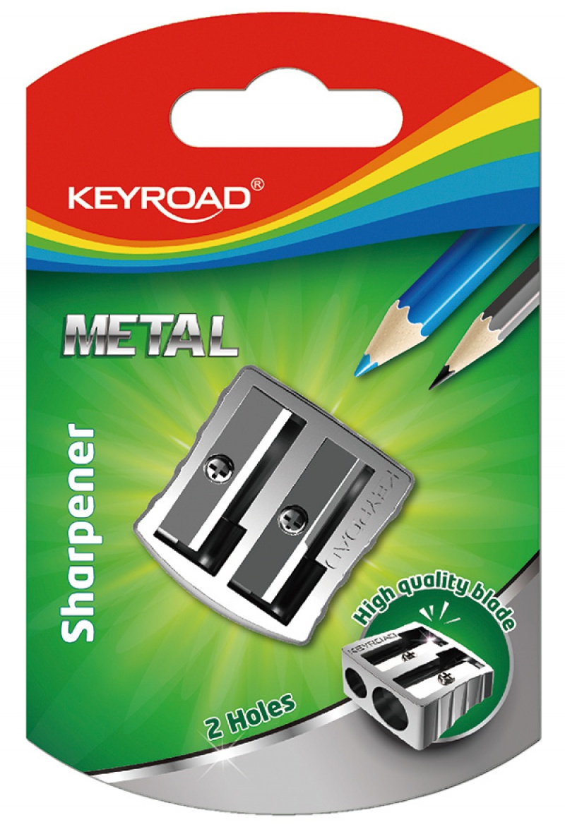 Temperówka KEYROAD, aluminiowa, podwójna, srebrna - zdjęcie (2