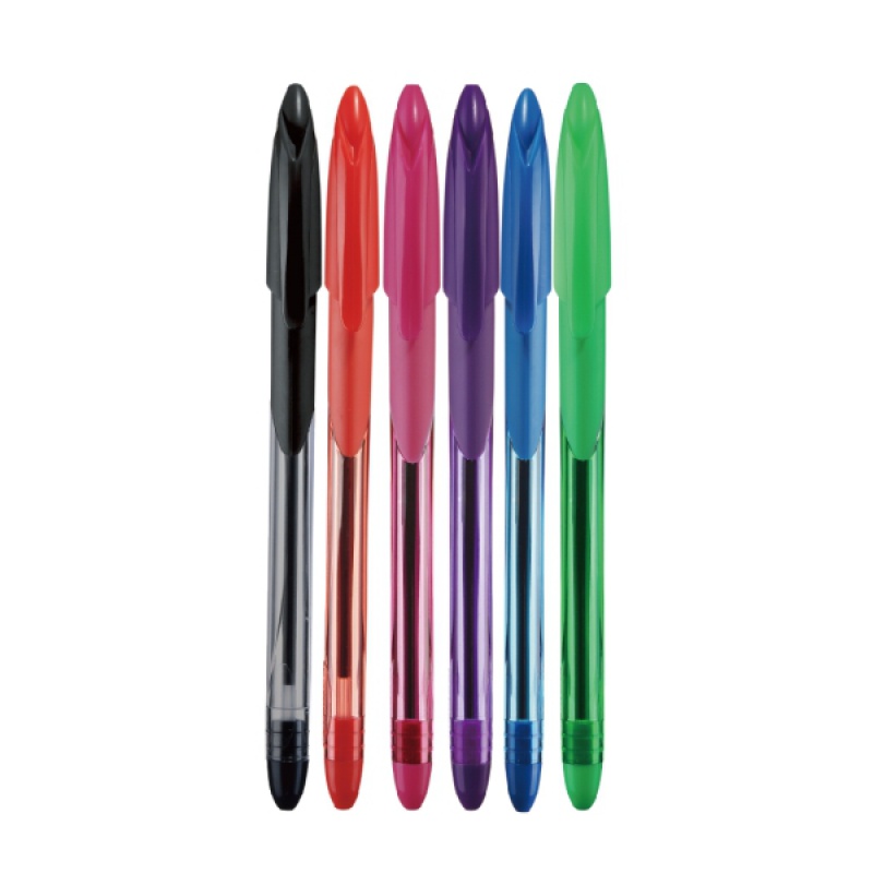 Długopis klasyczny KEYROAD Ball Pen Soft Jet, 0,7 mm, 6 s.zt, blister, mix kolorów