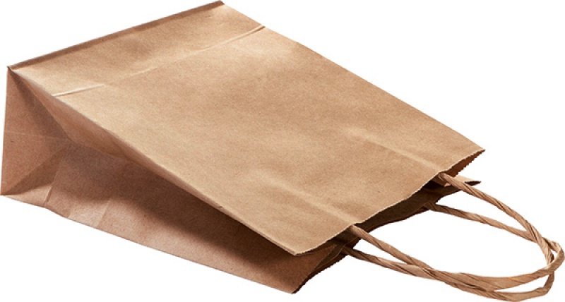 Torebka na prezenty KRAFT, papierowa, 18x8x21 cm, gr. 125g/m2, brązowa