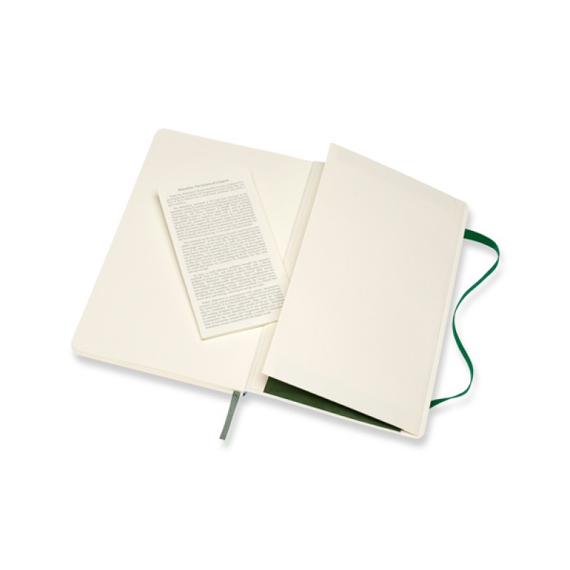 Notes MOLESKINE L (13x21cm) w linie, miękka oprawa, myrtle green, 192 strony, zielony - zdjęcie (2