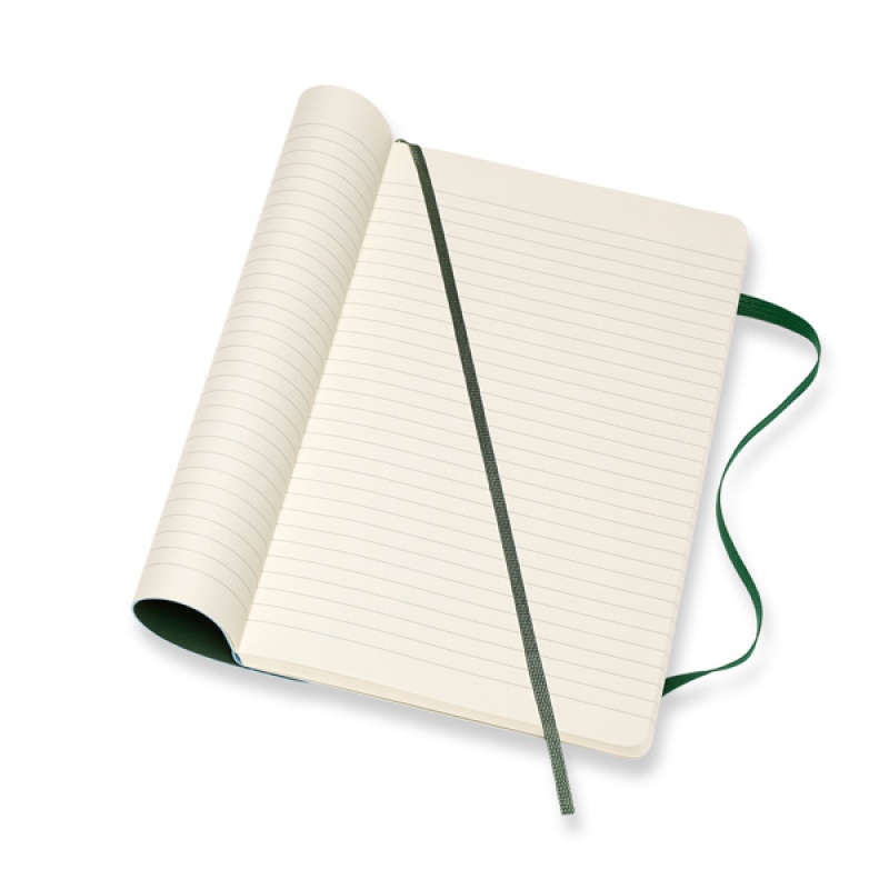 Notes MOLESKINE L (13x21cm) w linie, miękka oprawa, myrtle green, 192 strony, zielony - zdjęcie (6