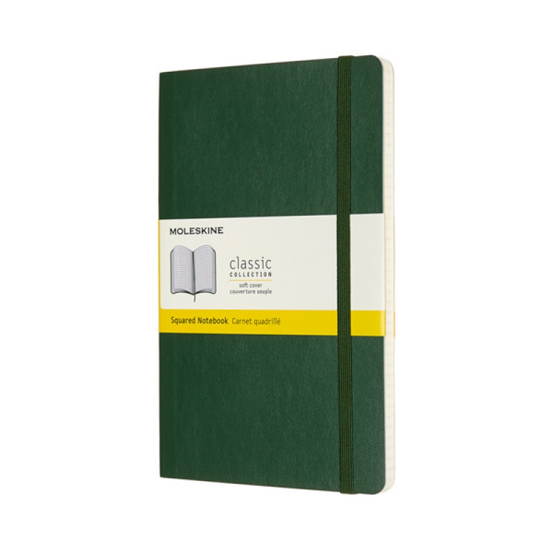 Notes MOLESKINE L (13x21cm) w kratkę, miękka oprawa, myrtle green, 192 strony, zielony - zdjęcie (12