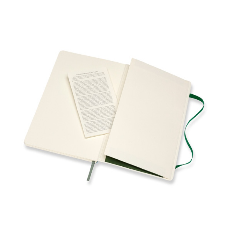 Notes MOLESKINE L (13x21cm) w kratkę, miękka oprawa, myrtle green, 192 strony, zielony - zdjęcie (2