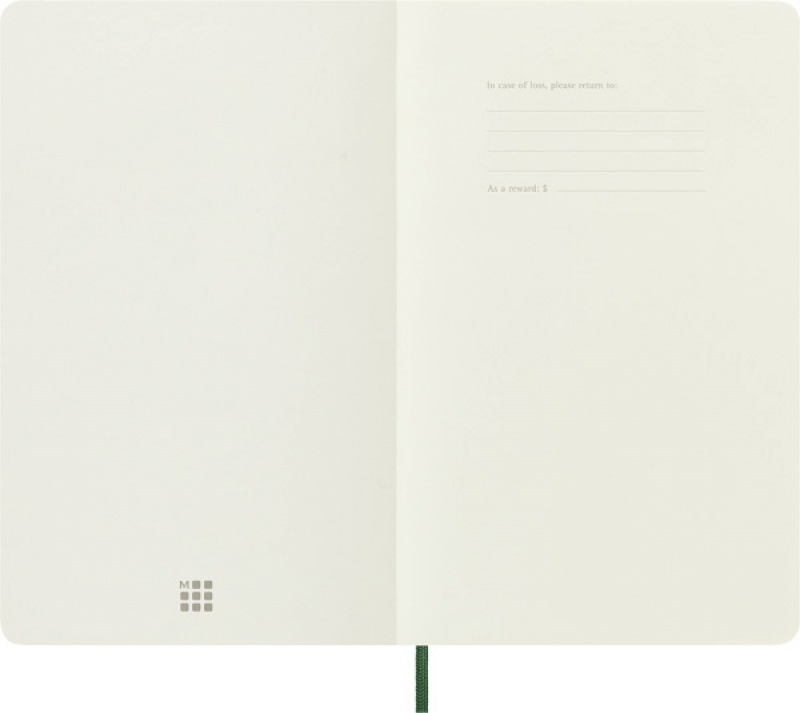 Notes MOLESKINE L (13x21cm) w kratkę, miękka oprawa, myrtle green, 192 strony, zielony - zdjęcie (9