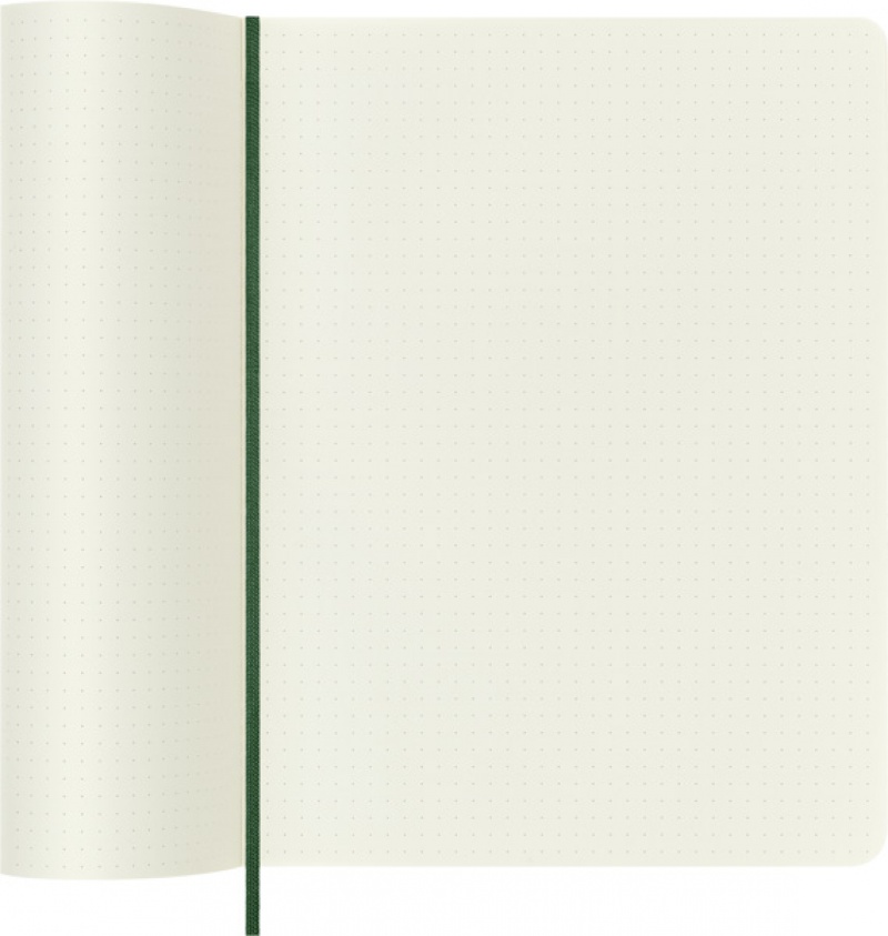 Notes MOLESKINE XL (19x25cm) w kropki, miękka oprawa, myrtle green, 192 strony, zielony - zdjęcie (7