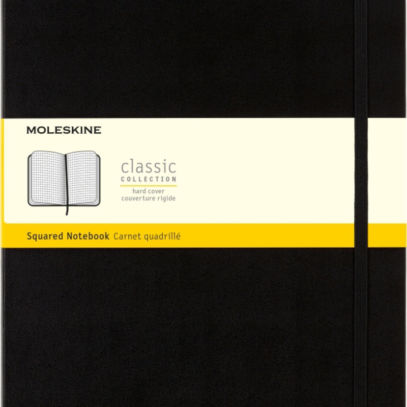 Notes MOLESKINE Classic XXL (21,6x27,9 cm) w kratkę, twarda oprawa, 192 strony, czarny