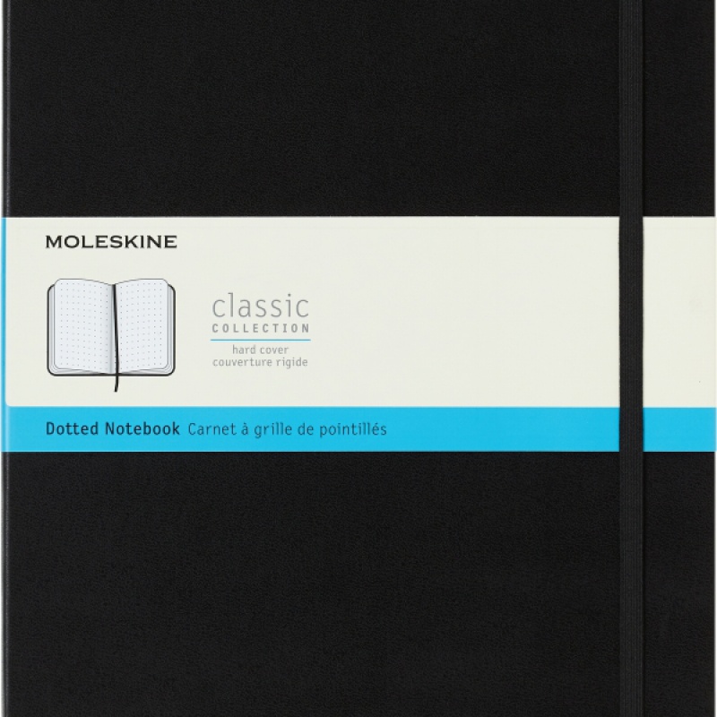 Notes MOLESKINE Classic A4 (21x29,7 cm) w kropki, twarda oprawa, 192 strony, czarny