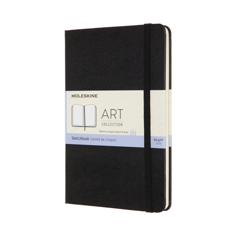 Szkicownik MOLESKINE M (11,5x18 cm), twarda oprawa, 88 stron, czarny - zdjęcie (4