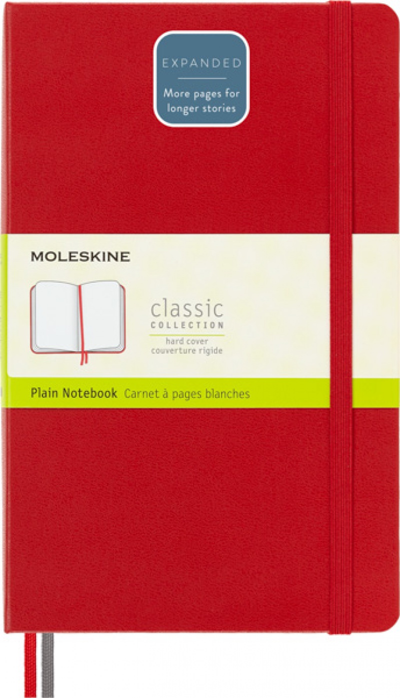 Notes MOLESKINE Classic L (13x21 cm) gładki, twarda oprawa, scarlet red, 400 stron, czerwony