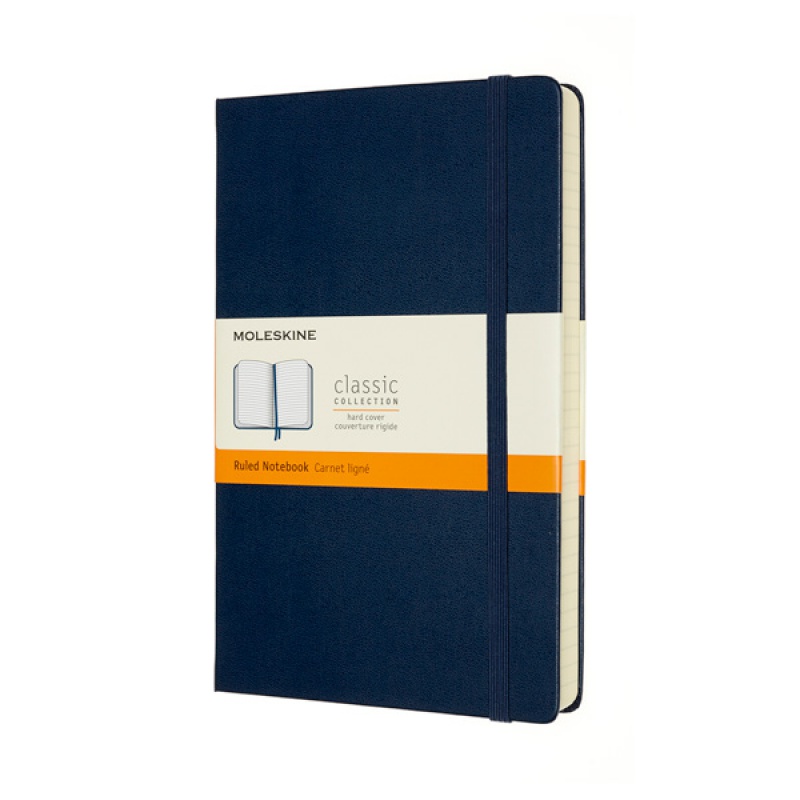 Notes MOLESKINE Classic L (13x21 cm) w linie, twarda oprawa, sapphire blue, 400 stron, niebieski - zdjęcie (13
