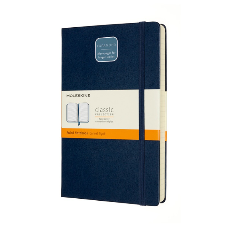 Notes MOLESKINE Classic L (13x21 cm) w linie, twarda oprawa, sapphire blue, 400 stron, niebieski - zdjęcie (2