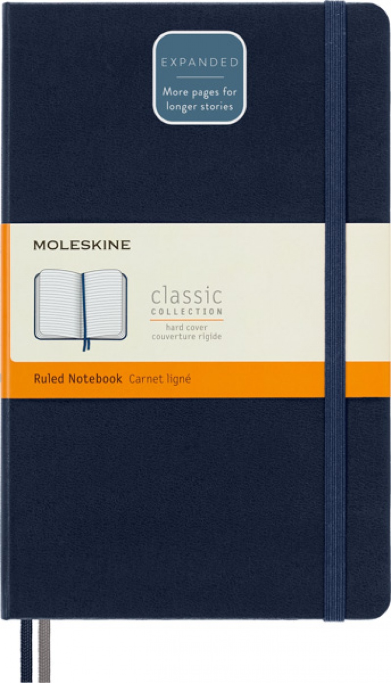 Notes MOLESKINE Classic L (13x21 cm) w linie, twarda oprawa, sapphire blue, 400 stron, niebieski