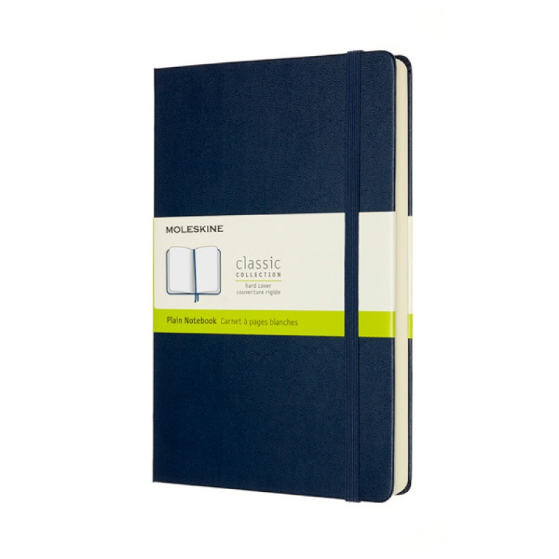 Notes MOLESKINE Classic L (13x21 cm) gładki, twarda oprawa, sapphire blue, 400 stron, niebieski - zdjęcie (13