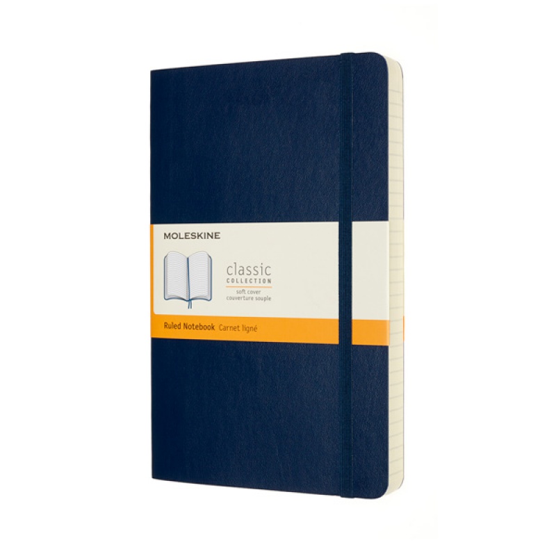 Notes MOLESKINE Classic L (13x21 cm) w linie, miękka oprawa, sapphire blue, 400 stron, niebieski - zdjęcie (13