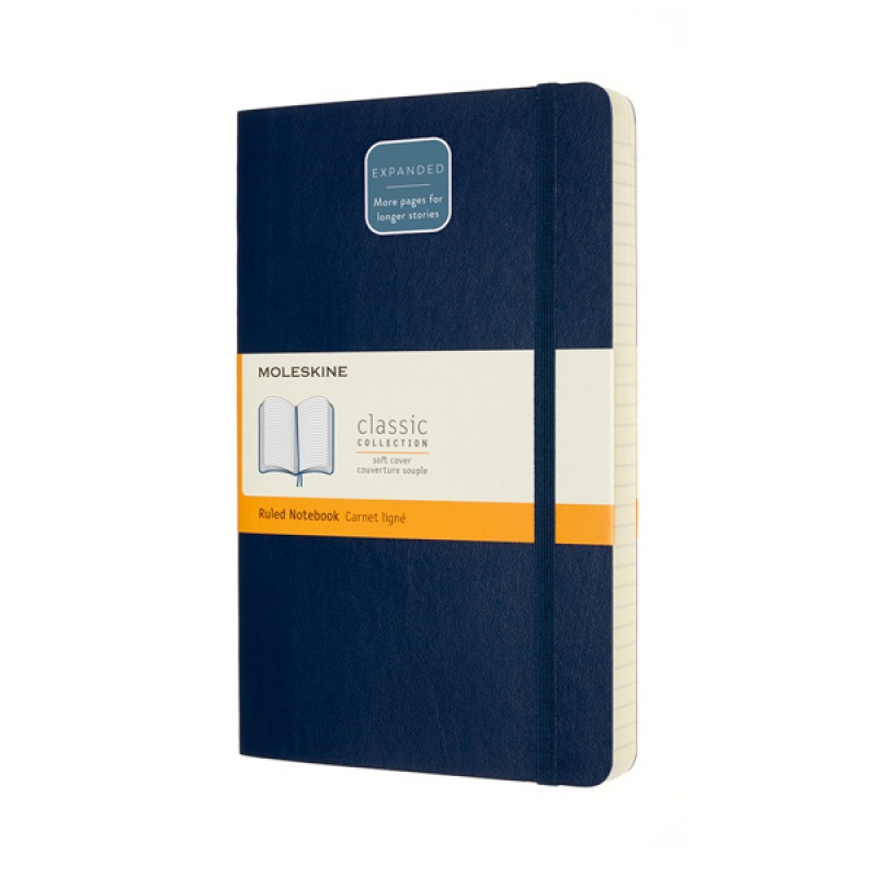 Notes MOLESKINE Classic L (13x21 cm) w linie, miękka oprawa, sapphire blue, 400 stron, niebieski - zdjęcie (2