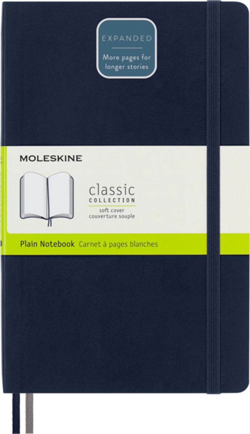 Notes MOLESKINE Classic L (13x21 cm) gładki, miękka oprawa, sapphire blue, 400 stron, niebieski