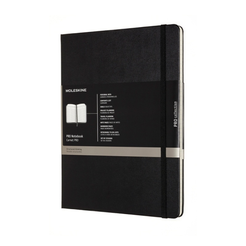 Notes MOLESKINE PROFESSIONAL XL (19x25 cm), twarda oprawa, 192 strony, czarny - zdjęcie (13