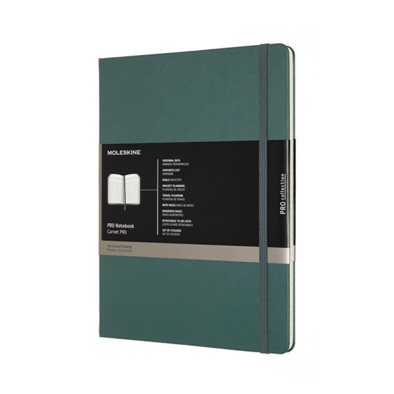 Notes MOLESKINE PROFESSIONAL XL (19x25 cm), forest green, twarda oprawa, 192 strony, zielony - zdjęcie (13