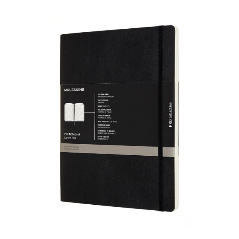 Notes MOLESKINE PROFESSIONAL XL (19x25 cm), miękka oprawa, 192 strony, czarny - zdjęcie (13