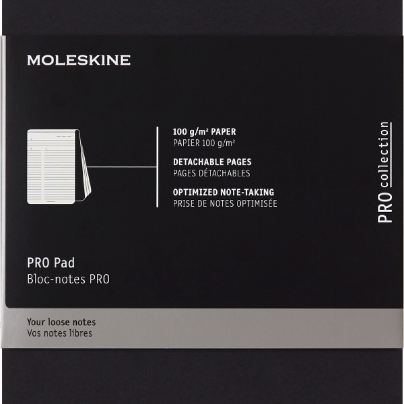 Notes reporterski PRO PAD MOLESKINE L (13x21 cm), 96 stron, czarny - zdjęcie (2