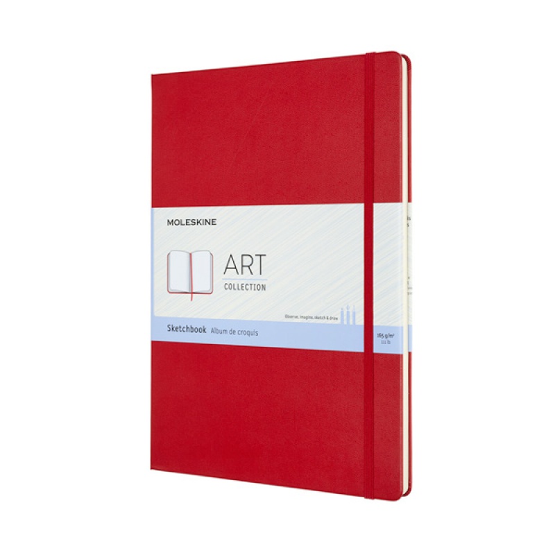 Szkicownik MOLESKINE A4 (21x29,7 cm), 96 stron, czerwony - zdjęcie (4
